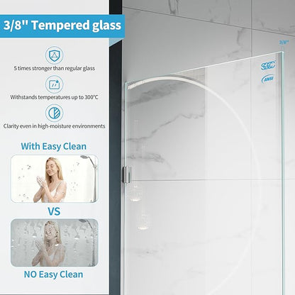 Shower Glass Panel, Frameless Walk in Shower Door - Image 2