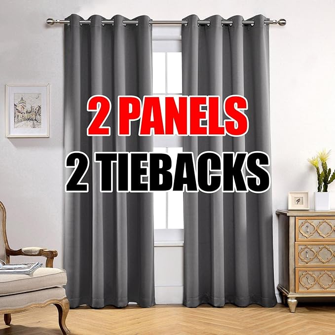MIUCO Thermal Insulated Grommet Window Blackout Curtains Panels by MIUCO