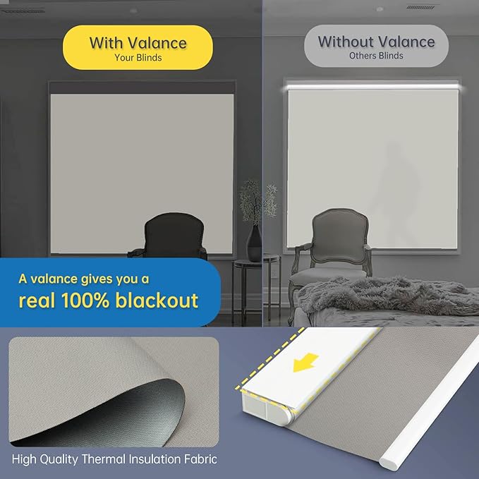DENFOON Motorized Blinds with Remote, Thermal Electric Blinds【Solar Panel】 - Image 3