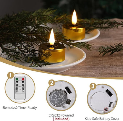 Eywamage Gold Christmas LED Tealights - Image 3