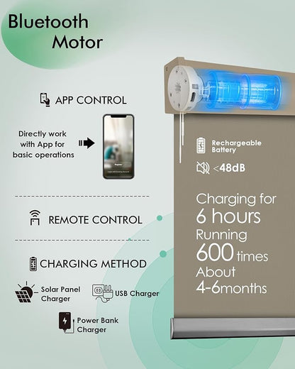 Yoolax Motorized Blinds with Remote, Automatic Roller Shades Cordless Electric - Image 3