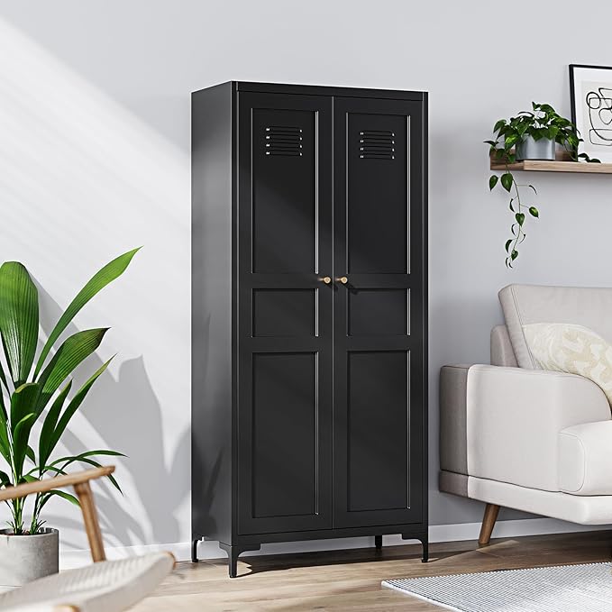 Yizosh Metal Pantry Cabinet, Tall Kitchen Pantry Storage Cabinet by Yizosh