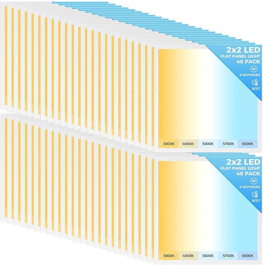 AIKVSXER 48 Pack 2x2 LED Flat Panel Light, Bright 6500LM Kitchen Drop Ceiling by AIKVSXER