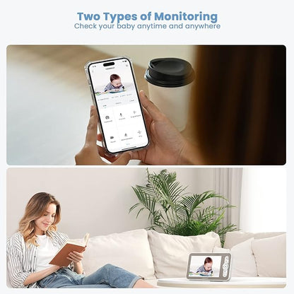 ieGeek 2K Split-Screen Baby Monitor, WiFi Smartphone Video Dual Camera - Image 3