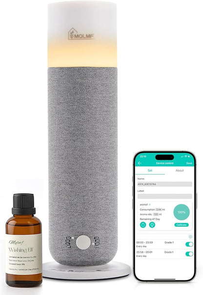 Hotel Collection Diffuser Machine, Fabric-Wrapped Design, Candlelight by MQLMF