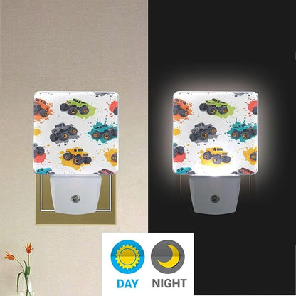 Pigsaly Led Night Light Fiery Paint Splashes Colorful Monster Trucks Night - Image 5