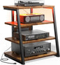 Besiost AV Media Stand with Outlets, Media Console with LED Lights, Stereo by Besiost