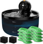 Pet Water Fountain Battery Operated: GOOIFUN Cat Water Fountains - 88oz/2.6L by GOOIFUN