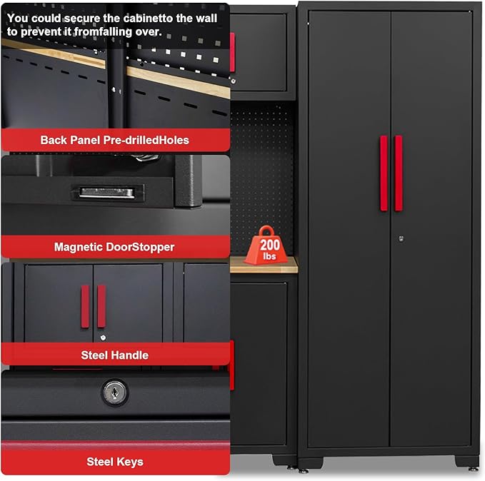 Garage Storage Cabinet System, Cabinet Drawers, Pegboard - Image 4