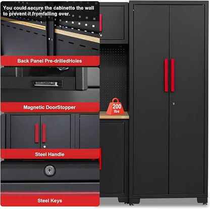 Garage Storage Cabinet System, Cabinet Drawers, Pegboard - Image 4