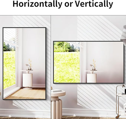 Black Bathroom Mirror for Wall, 30x50 Inch Rectangle Mirrors - Image 8