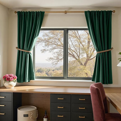 Lazzzy Velvet Blackout Curtains Thermal Insulated Room Window Drapes Super Soft - Image 5