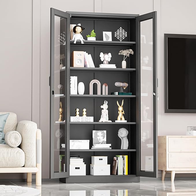 VINGLI Lockable Display Cabinet - Image 2