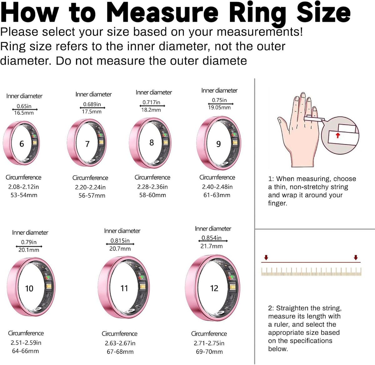 Smart Ring for Women & Men, AI Health Analysis, Thin Fitness Tracker Ring...