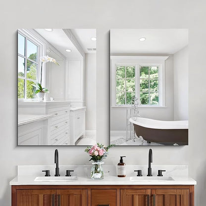CILIBER Frameless Mirror, 24x36 Inch Bathroom Mirror - Image 3