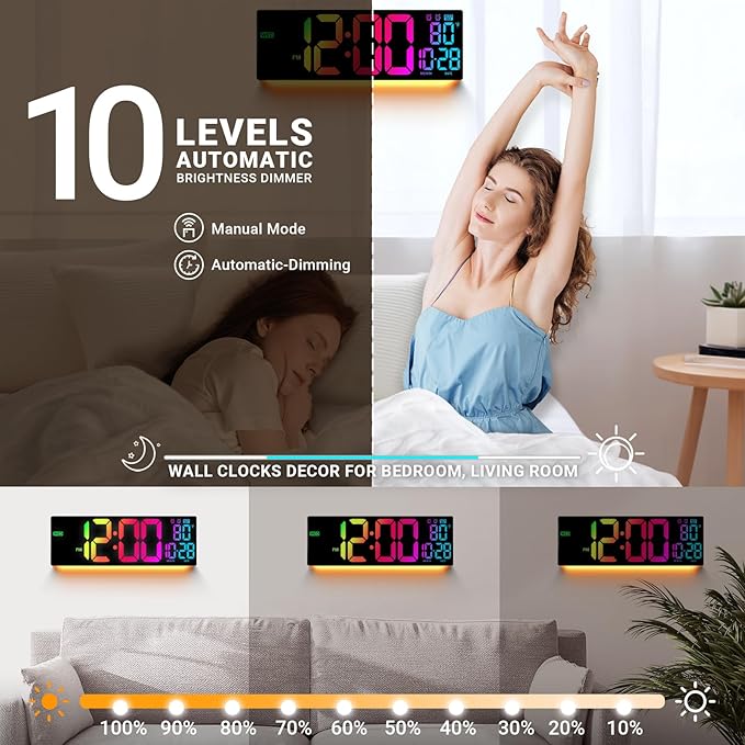 16.5" Large Digital Wall Clock: Wall Mount Decor Clock Large Display - Image 6