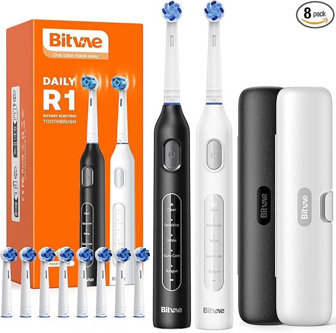 Bitvae Rotating Electric Toothbrush 2 Packs by Bitvae