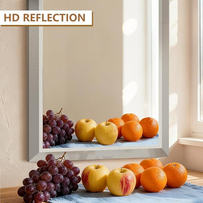 SMIROR Brushed Silver Bathroom Mirror - Image 4