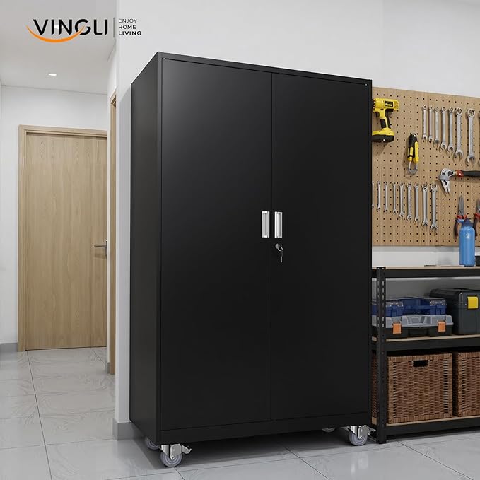 VINGLI Large Metal Storage Cabinet - Image 9