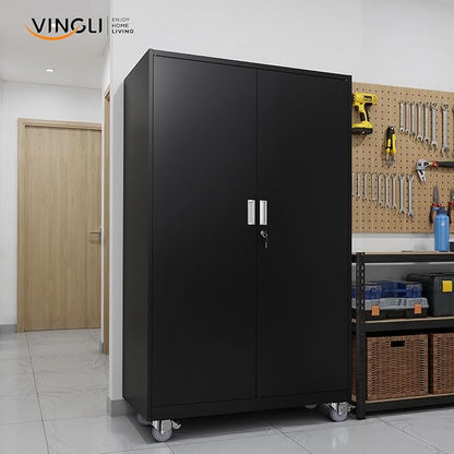 VINGLI Large Metal Storage Cabinet - Image 9