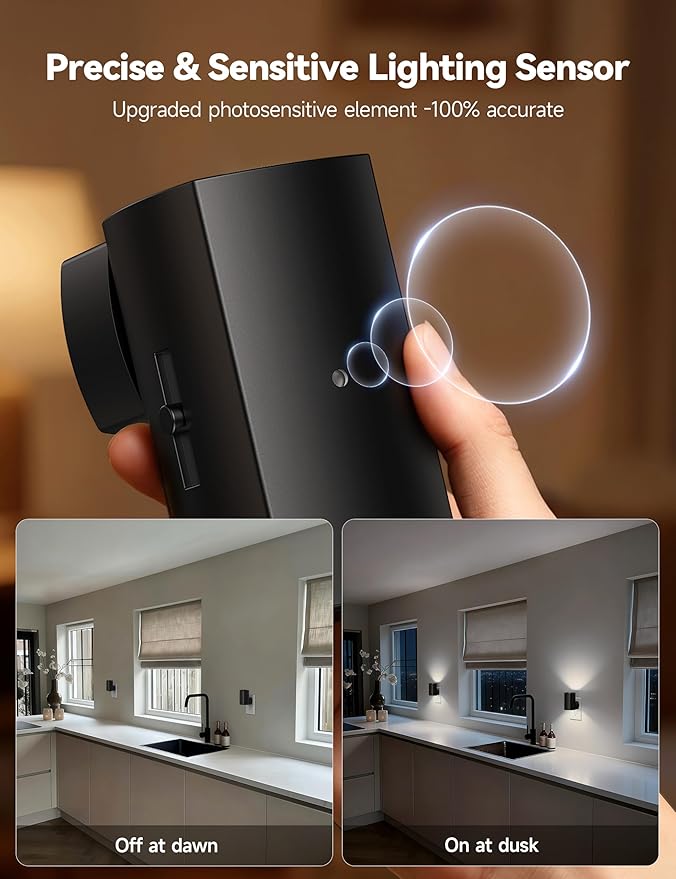 Brightown 2 Pack Black Night Lights Plug into Wall, Modern Night Light - Image 3