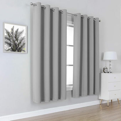 DUALIFE Ultimate Gray Blackout Curtain Panels/Drapes - Image 2