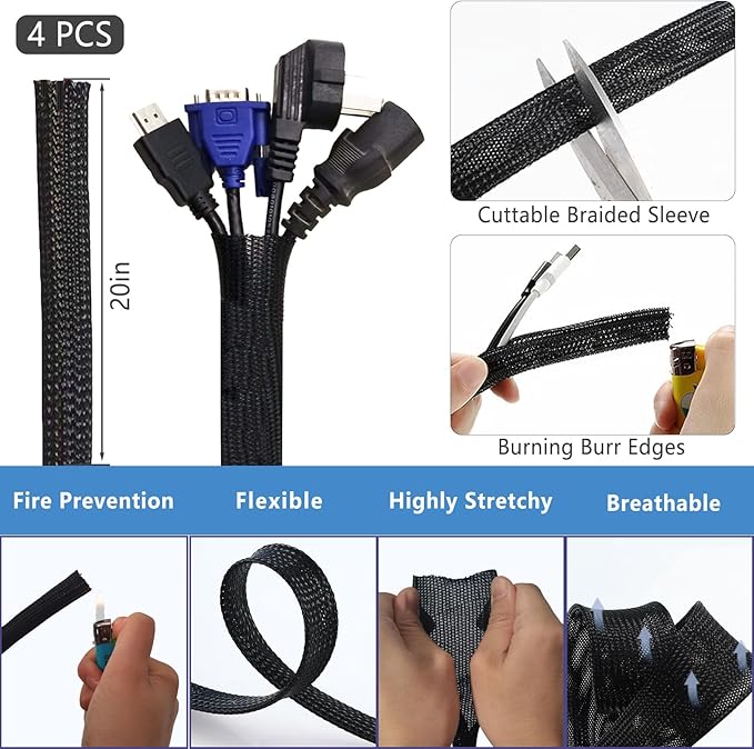 ELII 328Pcs Cable Management Kit, 8 Magnetic Cable Holder, 69Adhesive Cable - Image 3