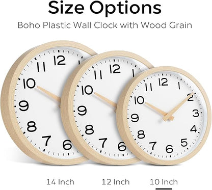 AKCISOT Wall Clock, Boho Kitchen 10 Inch Wall Clocks Battery Operated Non - Image 3