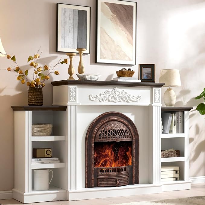 78" Birdcage-Style Electric Fireplace by SOOWERY