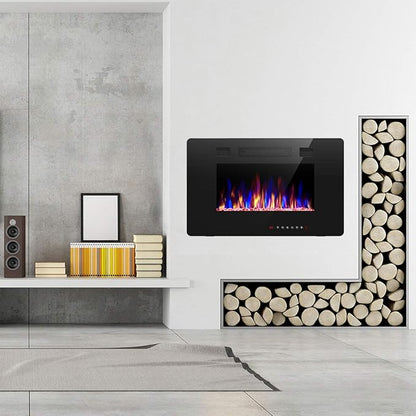 R.W.FLAME 30 inch Recessed and Wall Mounted Electric Fireplace, Low Noise - Image 8