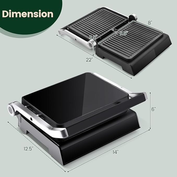 ARLIME Panini Grill Press Sandwich Maker, 180 Degrees w/5 Auto Cooking Modes & - Image 6