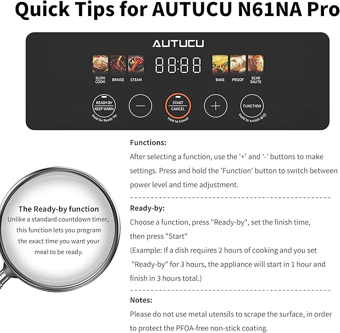 Slow Cooker 7 Quart | Programmable Multi-Cooker PFOA-Free Ceramic Coating - Image 6