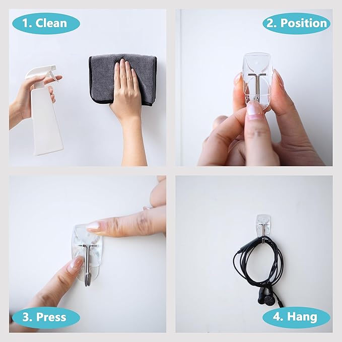 100 Small Hooks+120 Removable Strips, Damage-Free Utility Hooks, Heavy Duty - Image 3