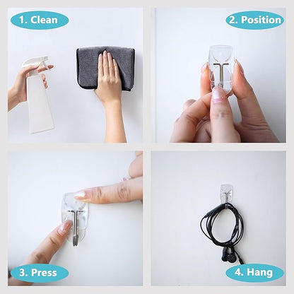 32 Small Hooks+40 Removable Strips, Heavy Duty - Image 3