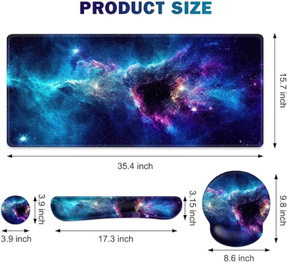 Gaming Mouse Pad, Large Desk Mat, Cute Desk Pad Protector, 4in1 XXL Mousepad + - Image 2