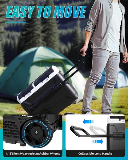 Electric Cooler with Battery 12V 52 Quart Car Refrigerator Dual Zone Dual Door - Image 3