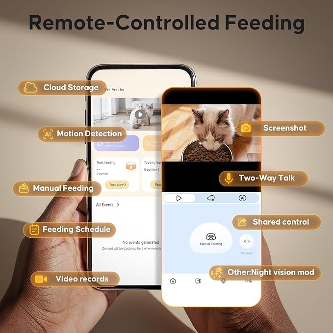 Automatic Cat Feeder with Camera, WiFi Cat Food Dispenser with App Control - Image 6