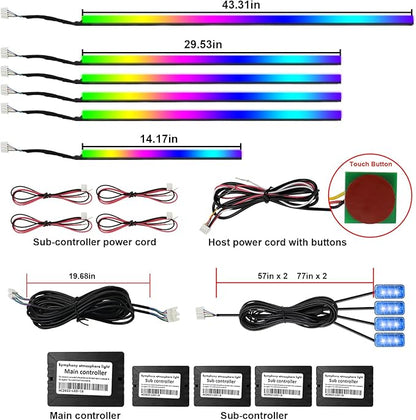 Acrylic Interior Car LED Strip Light, AMKI Dreamcolor Car Neon Light - Image 4