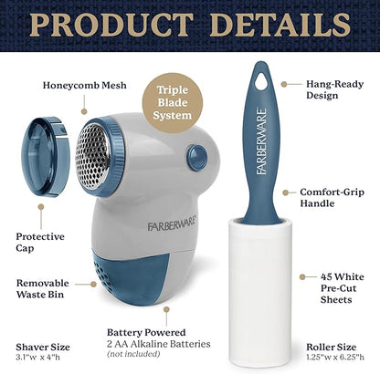 Farberware Fabric Shaver & Lint Remover Set – Battery Operated Sweater Shaver - Image 6