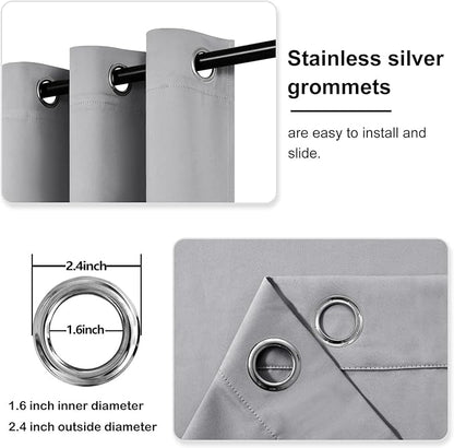 DWCN Thermal Black Out Curtains 84 Inch Length 2 Panels Set, Room Darkening - Image 4