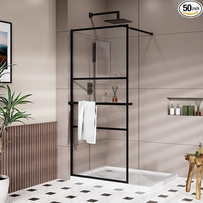 Goodyo 34" x 72" Shower Door Tempered Glass Shower Screen by Goodyo