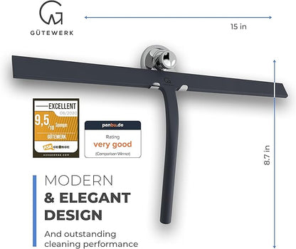 GÜTEWERK Shower Squeegee for Glass Doors, Silicone Window Squeegee, Bathroom - Image 3