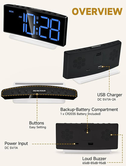 Cadmos Extra Loud Alarm Clock for Heavy Sleepers Adults, Rainbow Clock for - Image 6