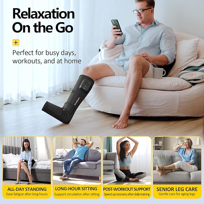 Comfytemp Air Compression Therapy Device K1011, Cordless Leg Massager - Image 8