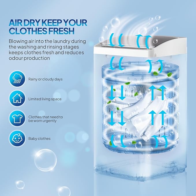 ROVSUN 17.8LBS Portable Washing Machine, Full-Automatic Electric Laundry Machine - Image 4