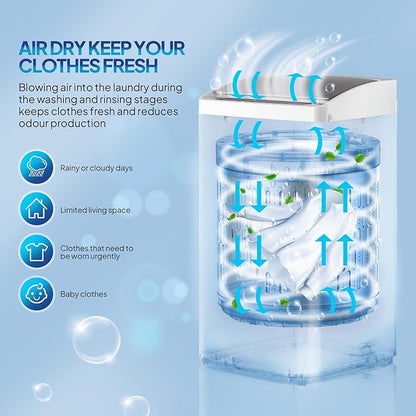 ROVSUN 17.8LBS Portable Washing Machine, Full-Automatic Electric Laundry Machine - Image 4
