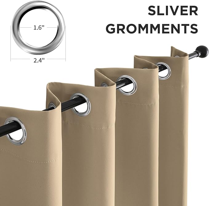 CUCRAF Bedroom Curtains 63 Inches Long - Image 2