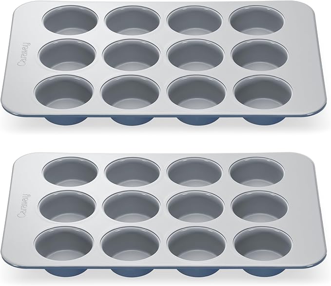 Caraway Non-Stick Ceramic 12-Cup Muffin Pan Duo by Caraway