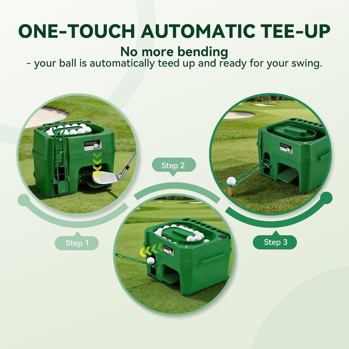 newhai upgraded golf dispenser, 50-ball capacity, 2 ramps, side view