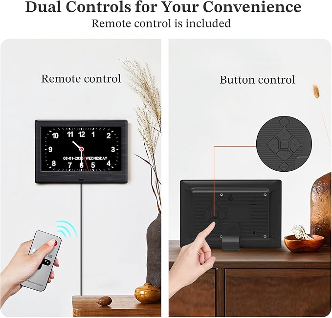7'' Digital Clocks, 12 Reminders & 6 Alarms, Dementia Clock - Image 4